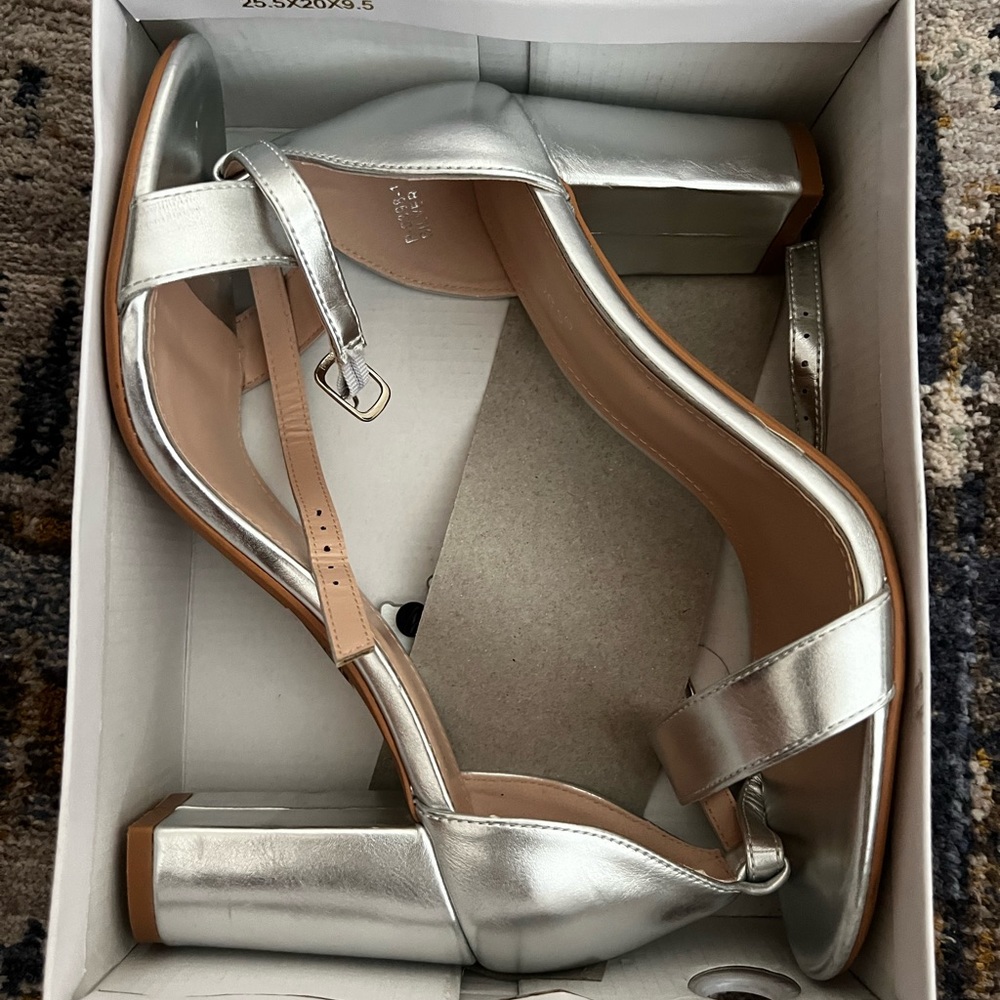 SILVER HIGH HEELS